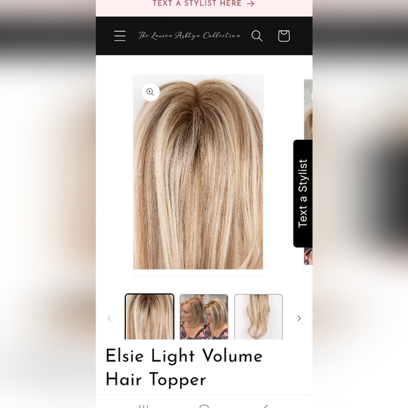Lauren Ashtyn Other - NEW Lauren Ashtyn Elsie Light Volume Hair Topper Neutral Blonde 100% Human Hair